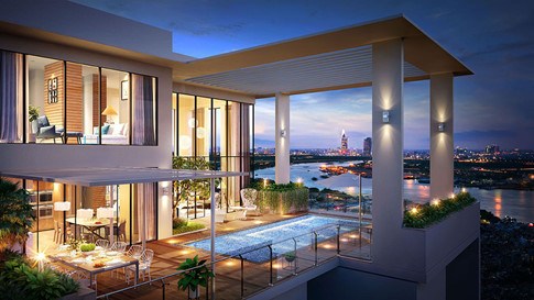Sky Villa Đảo Kim Cương - tầm nhìn tuyệt hảo về sông Sài Gòn và trung tâm Quận 1
