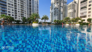 Đảo Kim Cương sở hữu hồ bơi Resort rộng tới 2300m2, hồ bơi Oylmpic, hồ bơi vô cực ngắm sông, Jacuzzi,...